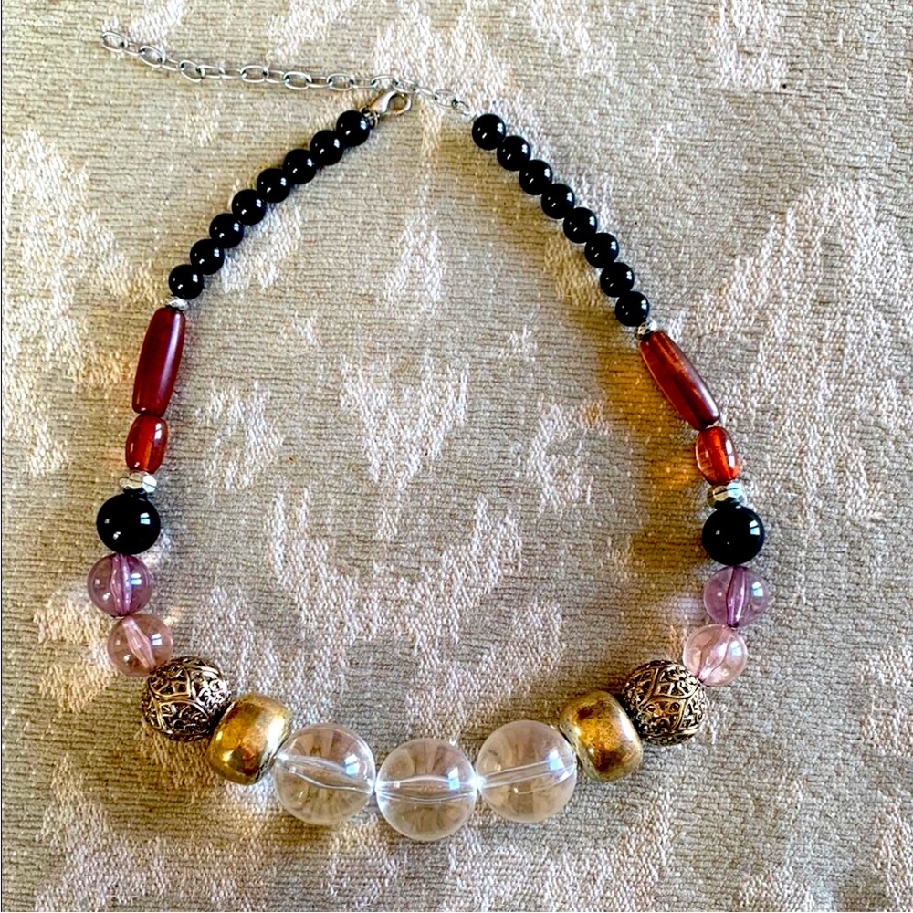 Elegant Necklace with Faceted Beads